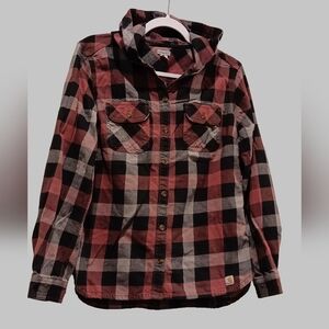 Carhartt Womens Plaid Hooded Buttondown Size:S